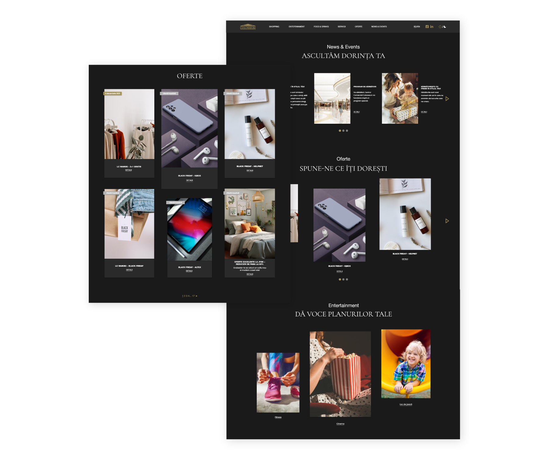 Aquavita Solutions - Website UX UI Design Colosseum Mall - Agenție de publicitate Iași